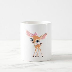 Mug Doux Petit Faon avec un Nœud Rose