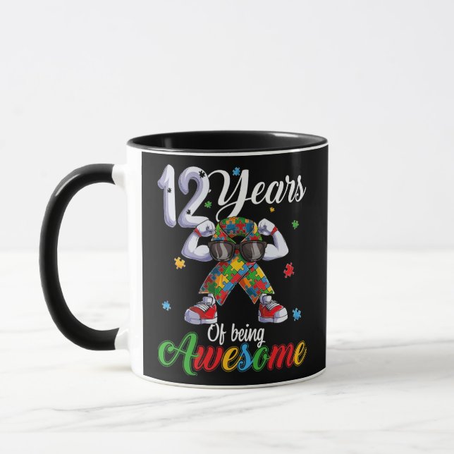 Mug Douze 12 Ans Autiste Garçon Fille Anniversaire Aut (Gauche)