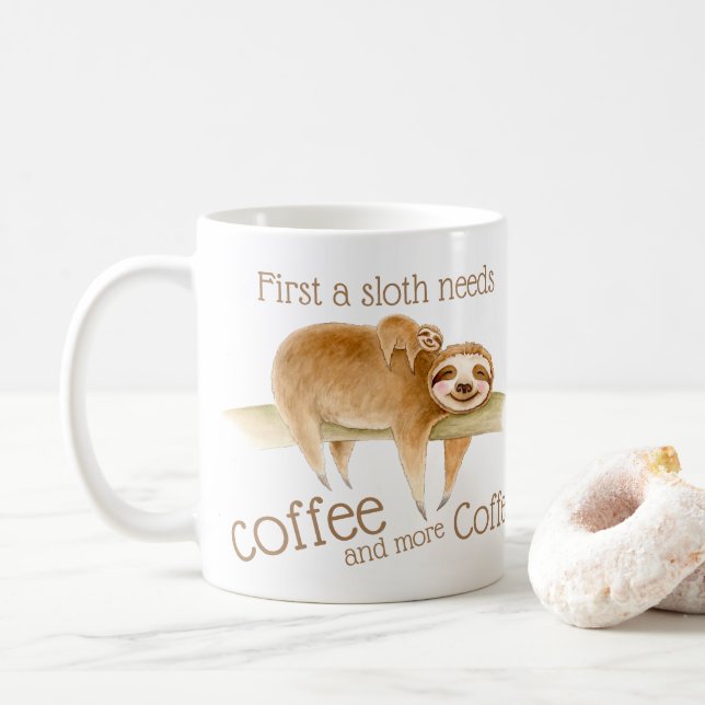 Mug Dozing paresse et bébé mignon a besoin de slogan c (Avec donut)