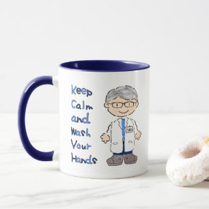 Mug Dr Fauci  Restez calmes et lavez vos mains  Corona