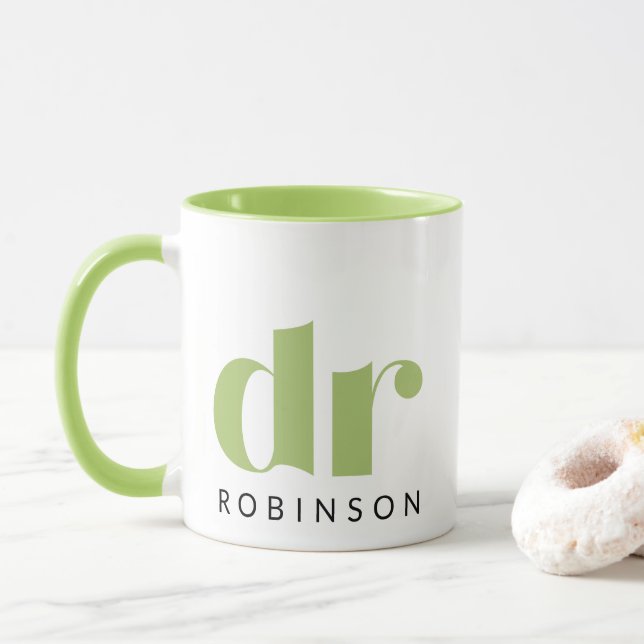 Mug dr [Nom personnalisé] (Avec donut)