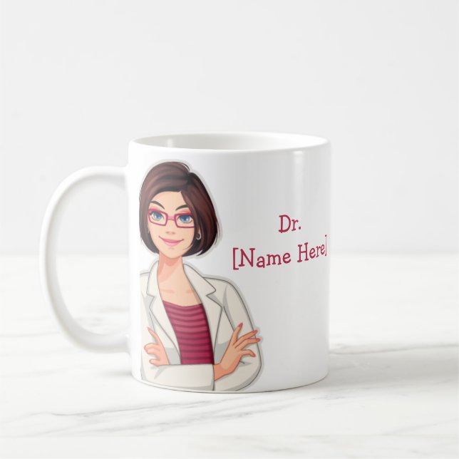 Mug Dr Nom personnalisé Meilleur docteur cadeau café M (Gauche)