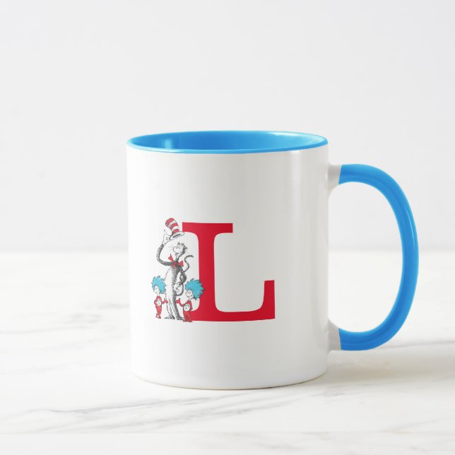 Mug Dr. Seuss Chat dans le Casquette, Chose Un Monogra (Droite)