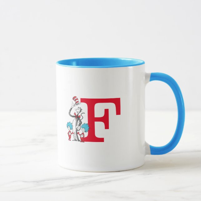 Mug Dr. Seuss Chat dans le Casquette, Chose Un Monogra (Droite)