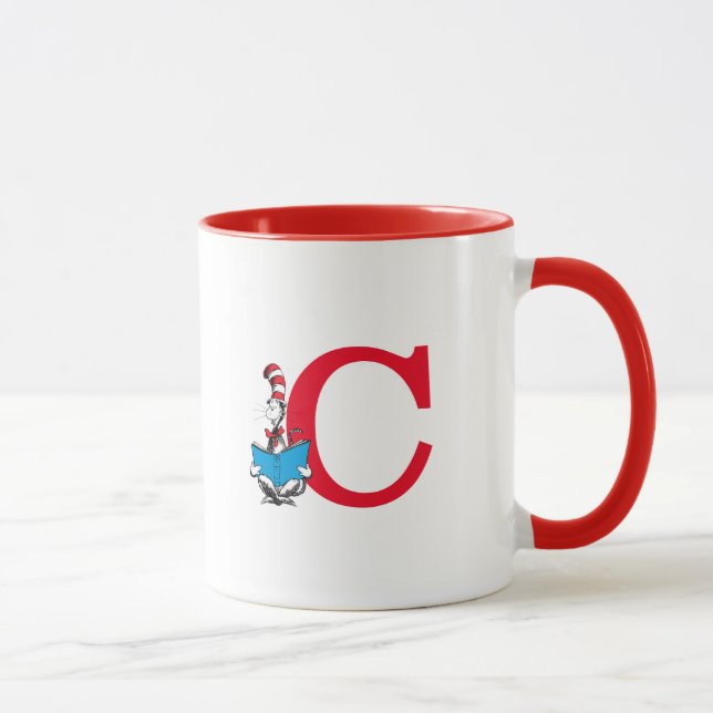 Mug Dr. Seuss Chat dans le Casquette - Lecture Monogra (Droite)