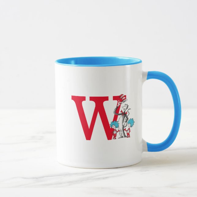 Mug Dr. Seuss Chat dans le Chapeau, Chose Un Monogramm (Droite)