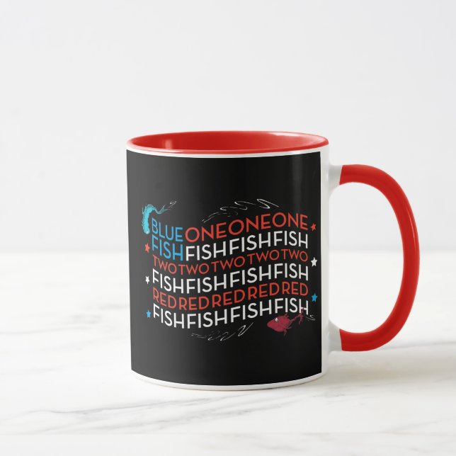 Mug Dr. Seuss | Graphique du drapeau américain Red Fis (Droite)