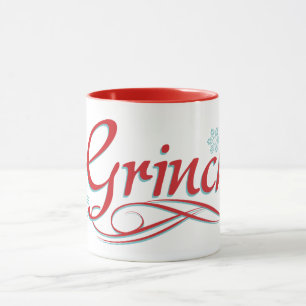 Mug Dr. Seuss   Le Grinch - Script Rouge et Bleu