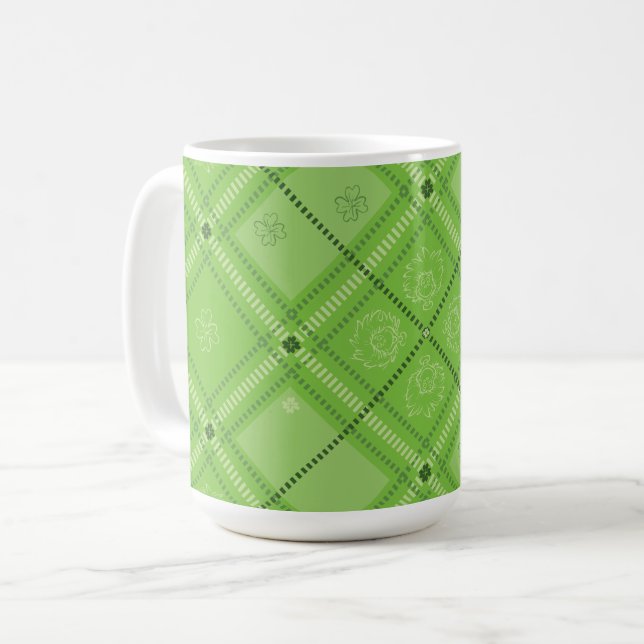 Mug Dr. Seuss | Motif carreaux de la Saint-Patrick (Devant gauche)