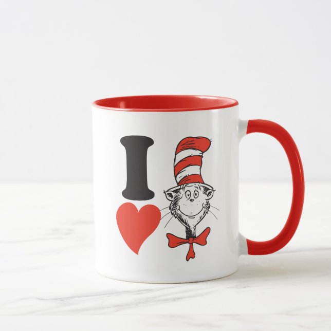 Mug Dr. Seuss Saint-Valentin | J'adore le Chat dans le (Droite)