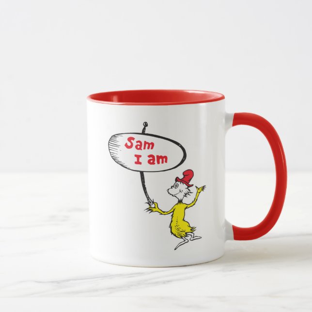 Mug Dr. Seuss | Sam-I-Am tenant un panneau (Droite)