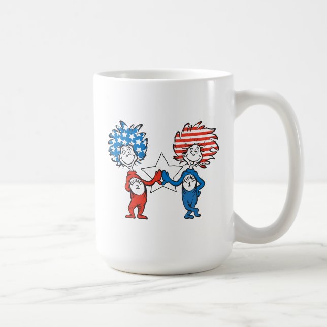 Mug Dr Seuss | Une chose Deux graphiques patriotiques (Droite)