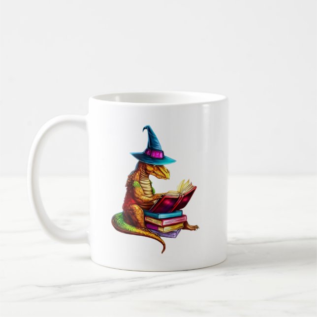 Mug Dragon Bookworm - Joli Imaginaire de lecture Lover (Gauche)