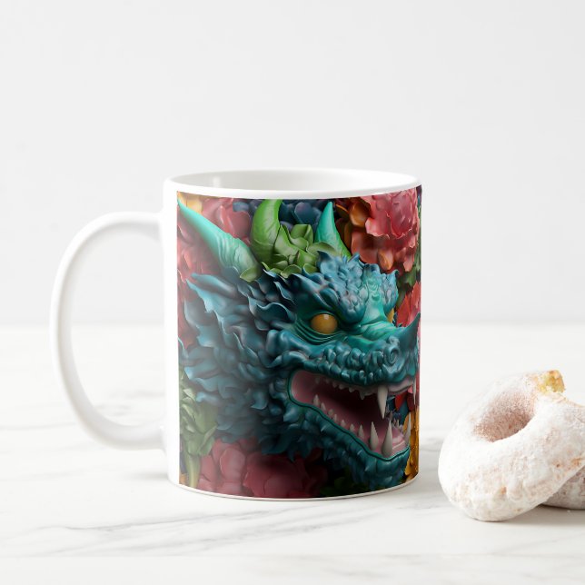 Mug Dragon brillant à l'apparence 3D (Avec donut)