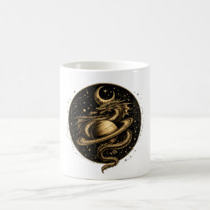Mug Dragon Céleste Saturne Fantaisie Art Spatial