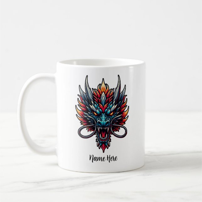 Mug Dragon Chinois Nom Personnalisé (Gauche)