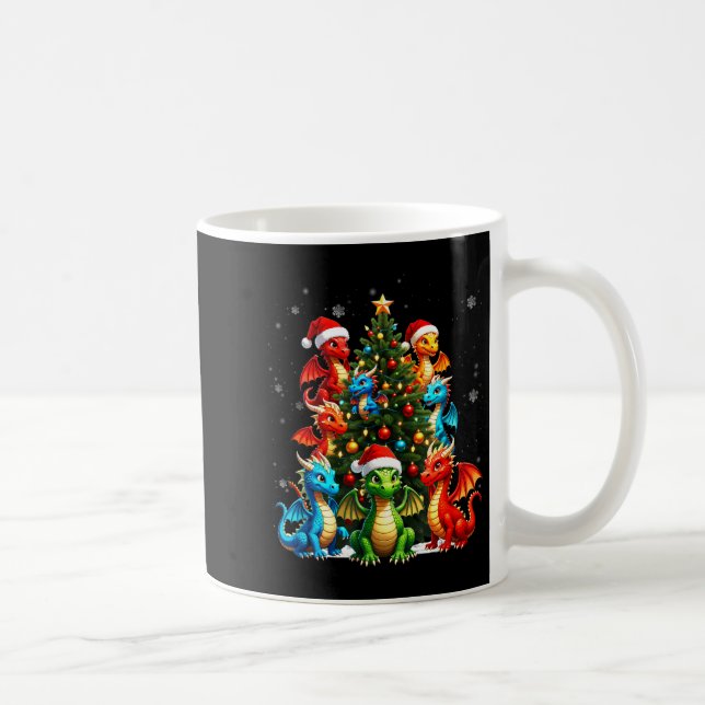 Mug Dragon Christmas Tree Squad Santa Hat Fantasy Myth (Droite)