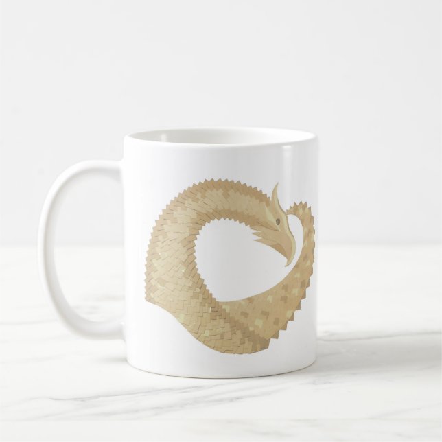 Mug Dragon de coeur de grès sur blanc (Gauche)