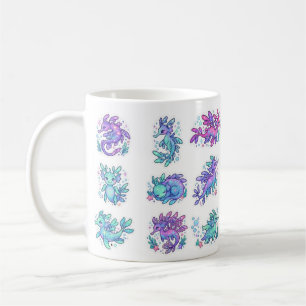 Mug Dragon de mer feuillu mignon   Fantaisie océanique