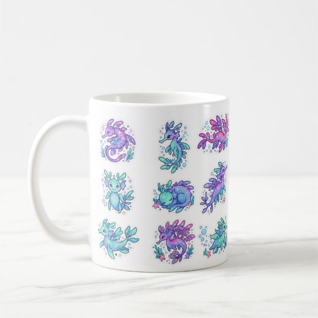 Mug Dragon de mer feuillu mignon | Fantaisie océanique (Gauche)