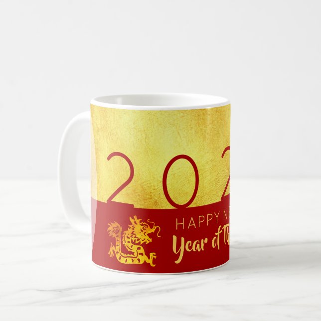 Mug Dragon de Nouvel An Chinois 2024 Red Gold 2TM (Devant gauche)