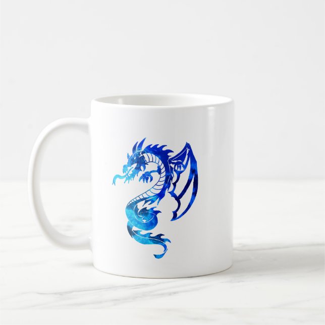 Mug Dragon de tatouage tribal bleu (Gauche)