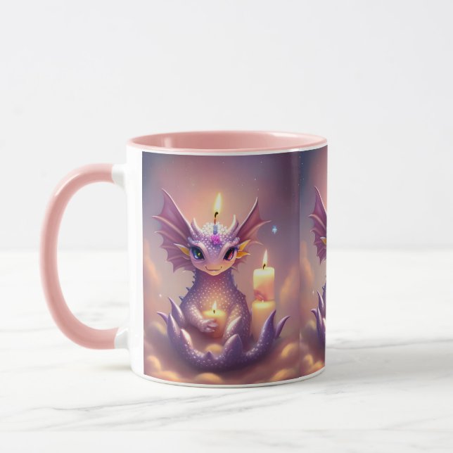 Mug Dragon d'Imaginaire aux bougies d'anniversaire (Gauche)