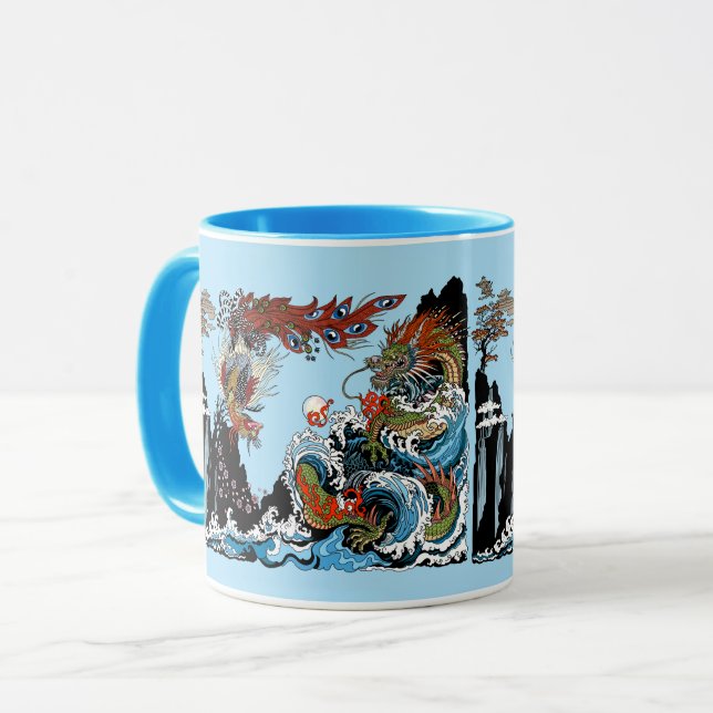 Mug Dragon et Feng Huang. Illustration par Insima (Devant gauche)