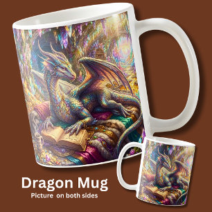 Mug Dragon Fantastique avec Livre & Café dans son Repa