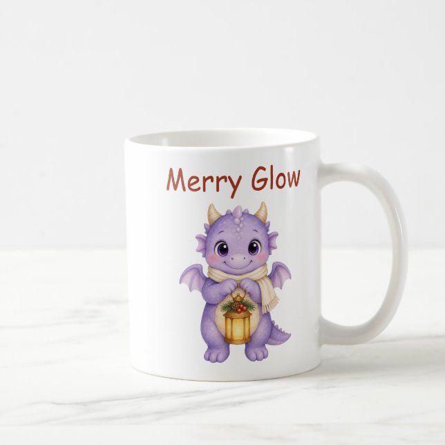 Mug Dragon Lanterne Violette Merry Glow Café de Noël  (Droite)