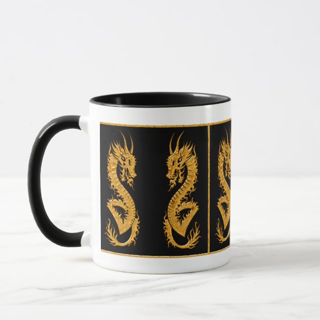 Mug Dragon oriental d'or 02 (Gauche)