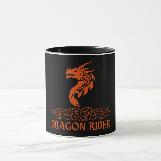 Mug Dragon Rider Cool Imaginaire tendance Typographie  (Centre)