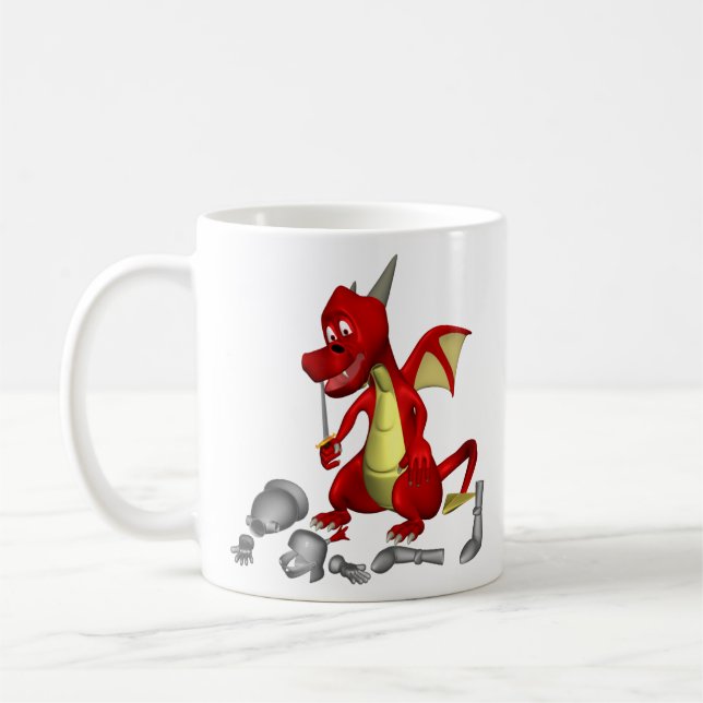 Mug Dragon rouge ramassant le chevalier de l'os des de (Gauche)