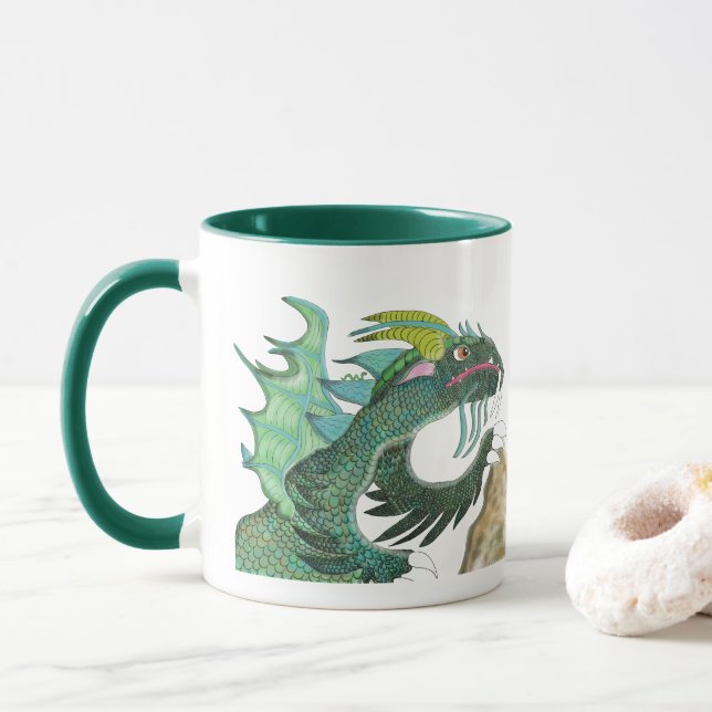 Mug Dragon Veractus et Leslie la chenille (Avec donut)