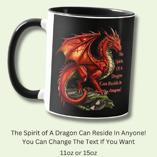 Mug Dragon vert rouge, l'esprit peut résider en tout