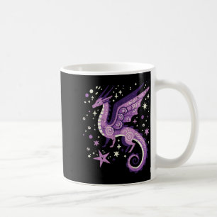 Mug Dragon Violet Étoiles Mignonne Imaginaire Mythique