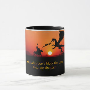 Mug Dragon vs Knight Inspirational Motivational Coffe