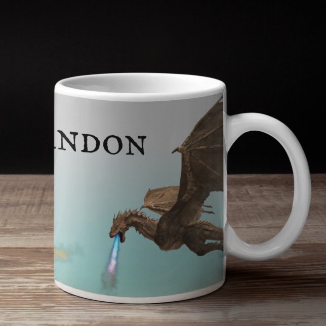 Mug Dragon Wyvern Personnalisé Soufflant du Feu (Créateur téléchargé)