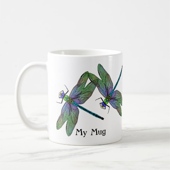 Mug Dragonflies Empereurs Colorées Personnalisées (Gauche)