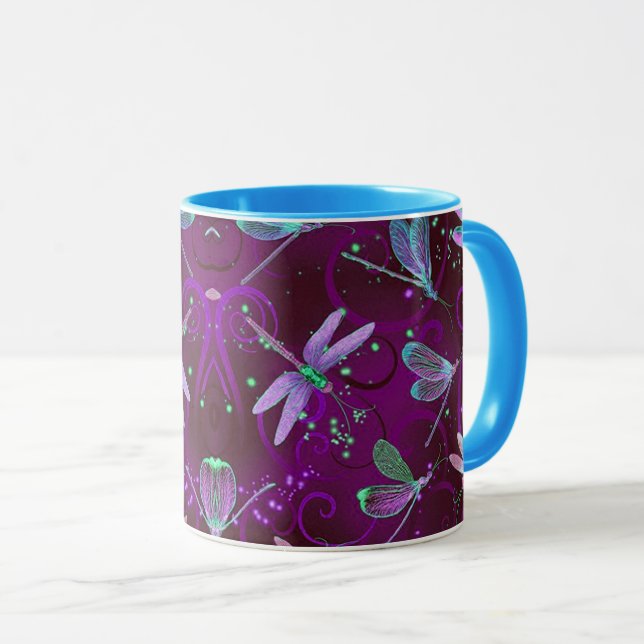 Mug Dragonflies Purple Dreams Combo 11oz (Devant droit)