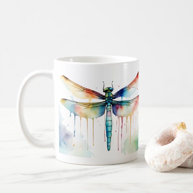 Mug Dragonfly Wildlife & Nature Water Color Set (Avec donut)