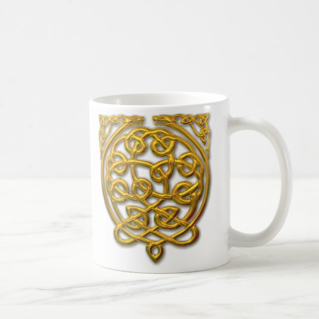 Mug Dragons à noeuds celtiques - Or (Droite)