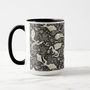 Mug Dragons lunaires dans la nuit - crème sur noir