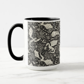 Mug Dragons lunaires dans la nuit - crème sur noir