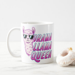 Mug Drama Llama Queen Cute Llama Avec Lunettes De Sole