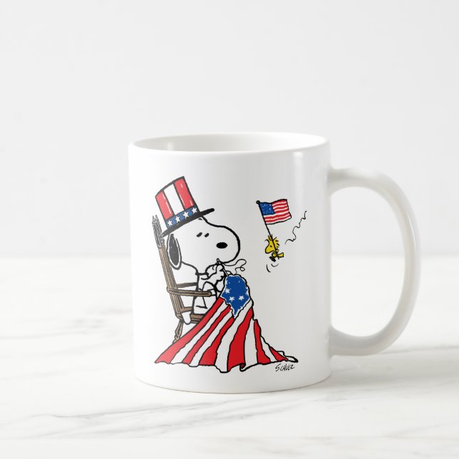 Mug Drapeau 4 juillet à coudre Snoopy (Droite)