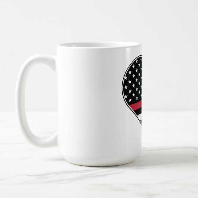 Mug Drapeau à ligne rouge Cœur (Gauche)