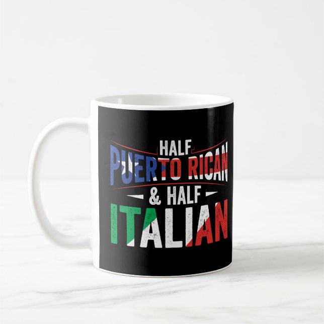Mug Drapeau À Moitié Portoricain Et À Moitié Italien R (Gauche)