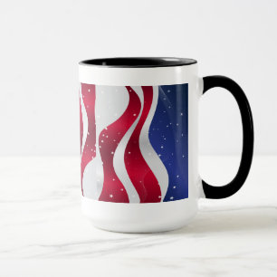Mug Drapeau Abstrait américain rouge blanc et bleu