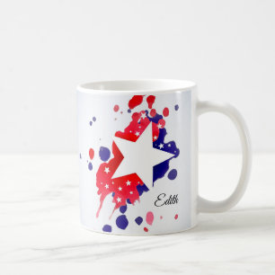 Mug Drapeau Abstrait américain Rouge Bleu Blanc Étoile
